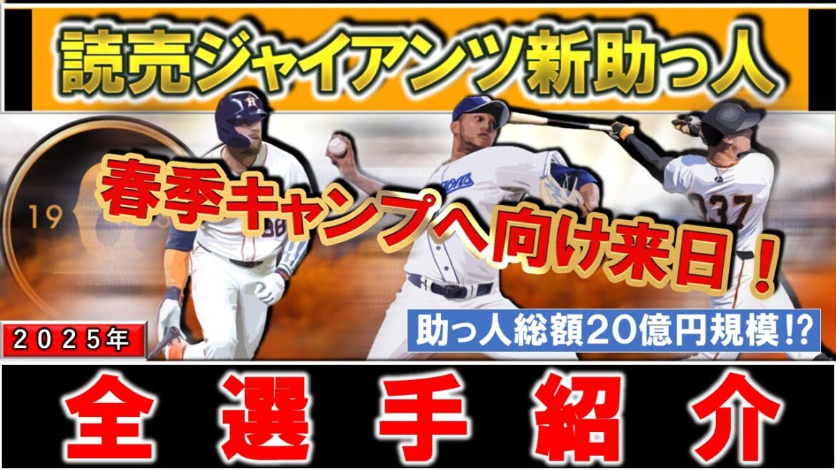 【助っ人総額２０億円球規模！？】読売ジャイアンツ２０２５年度支配下新外国人選手一挙紹介！【ライデル・マルティネス】【トレイ・キャベッジ】【マレク・フルプ】