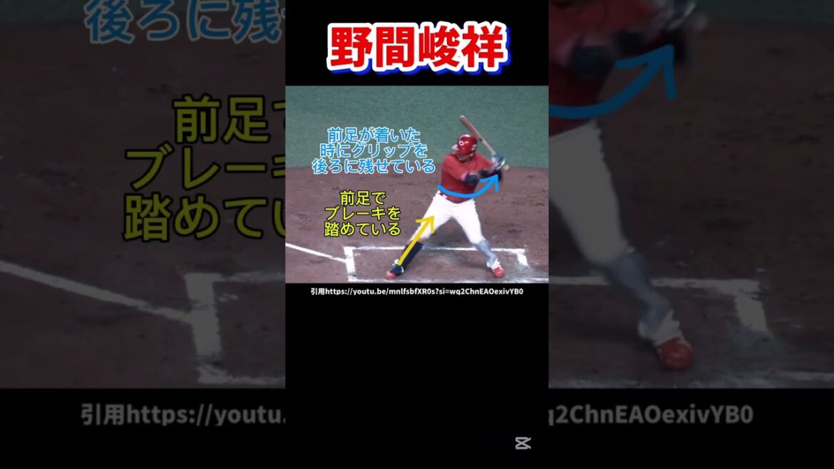野間峻祥のバッティングフォーム分析#プロ野球#広島東洋カープ