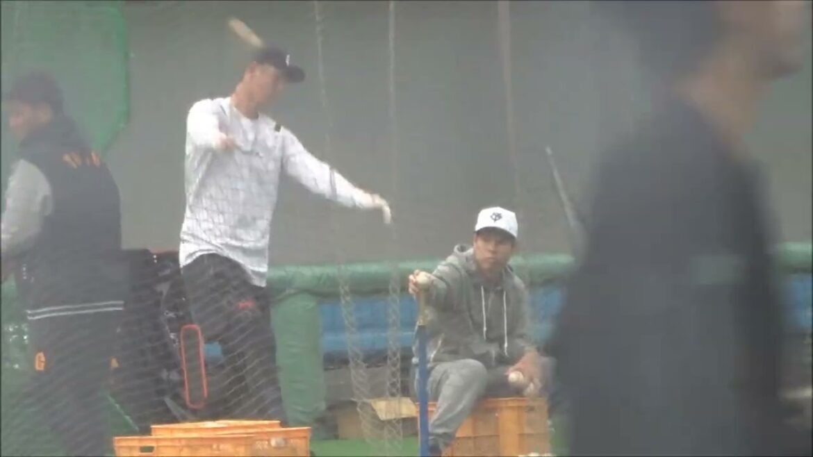 秋広優人・置きティー　～読売ジャイアンツ・宮崎合同自主トレ2日目～