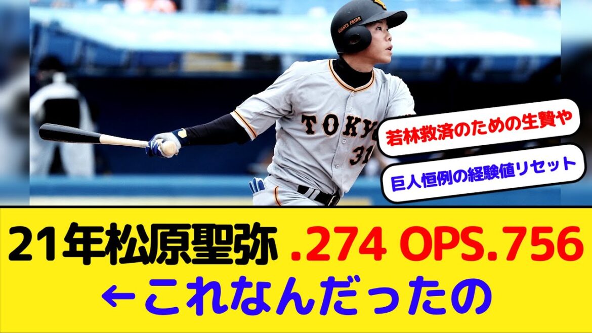 2021年松原聖弥 打率.274 OPS.756←これなんだったの