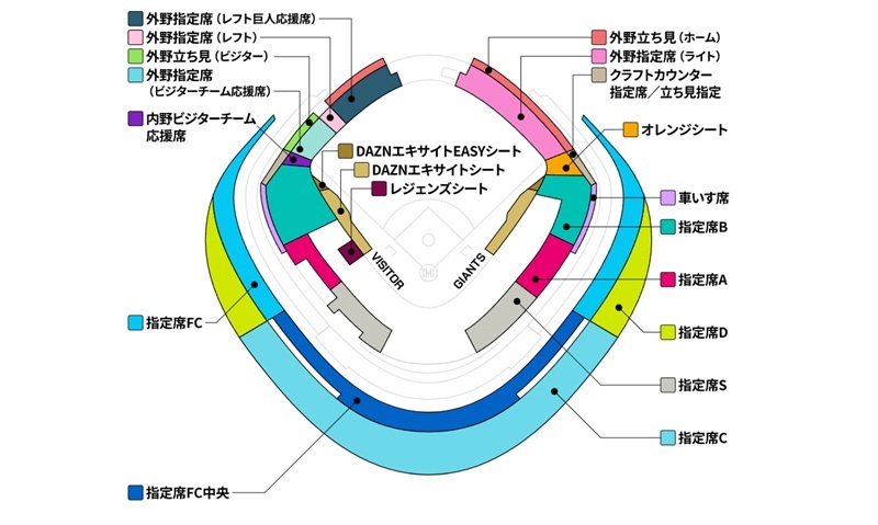 東京ドーム(東京都)座席図