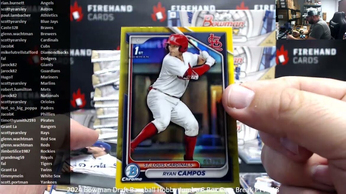 1/29/2025 2024 Bowman Draft Baseball Hobby Jumbo 8 Box Case Break PYT #18 1/29/2025 2024 Bowman Draft Baseball Hobby Jumbo 8 Box Case Break PYT #18