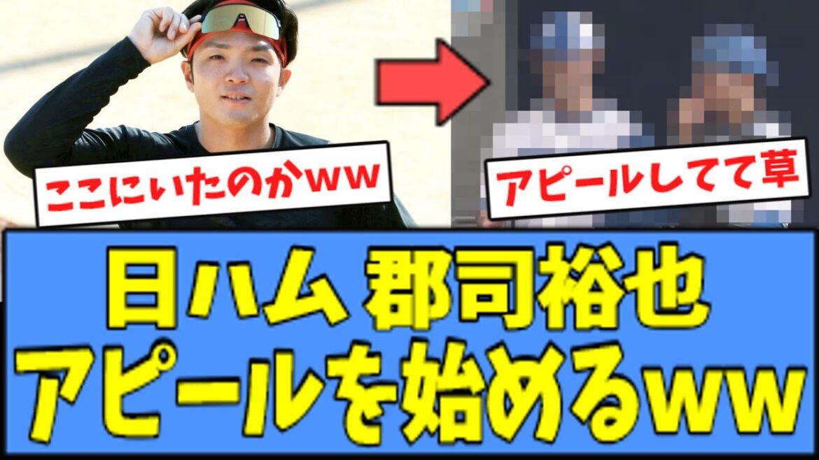 【ちゃっかり】日ハム 郡司裕也さん、アピールを始めてしまうｗｗｗ