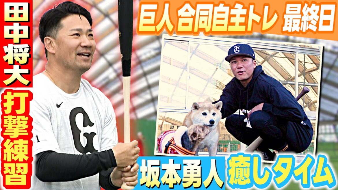 【田中将大が打撃練習】坂本勇人は犬との癒しタイム｜西館の熱投にマー君熱視線｜巨人合同自主トレ最終日