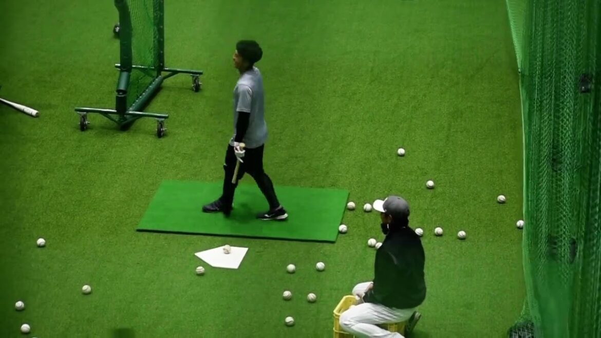 松石信八−トスバッティング　25.2.1　千葉ロッテマリーンズ都城春季キャンプ2025