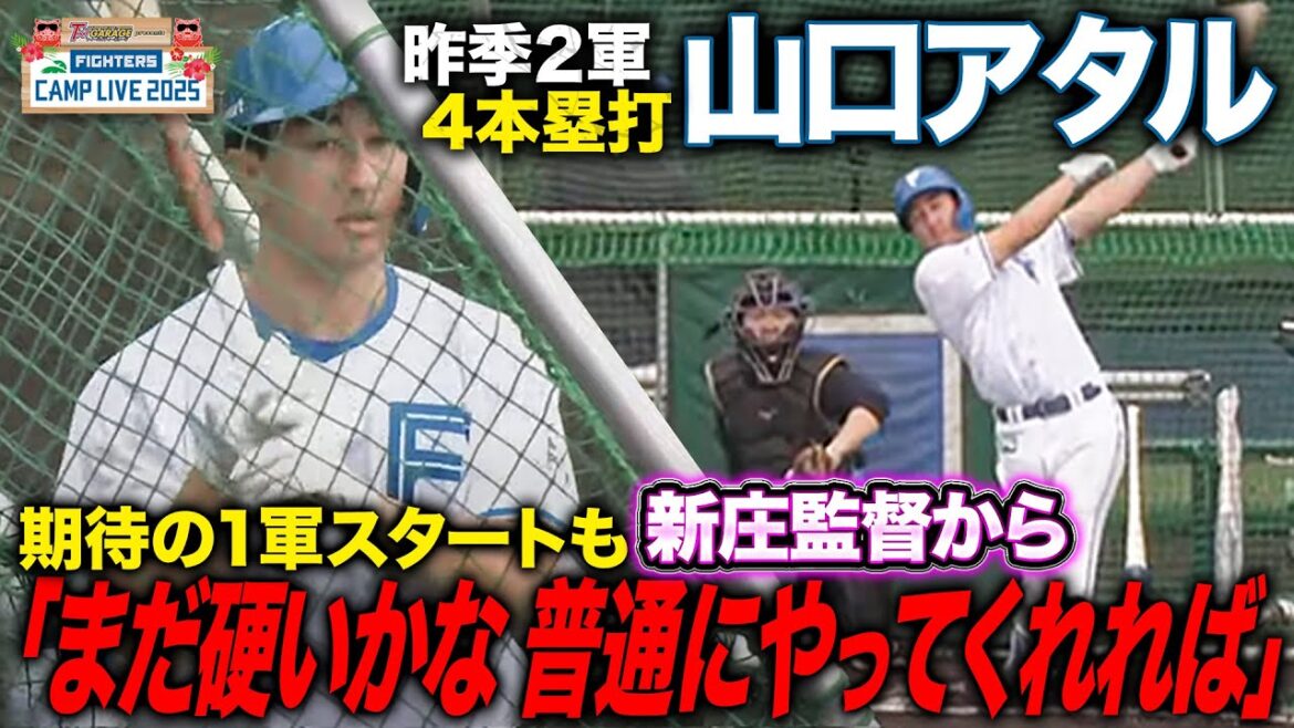 「3打数4安打」宣言の山口アタルが1軍スタートで万波中正と打撃練習＜2/1ファイターズ春季キャンプ2025＞