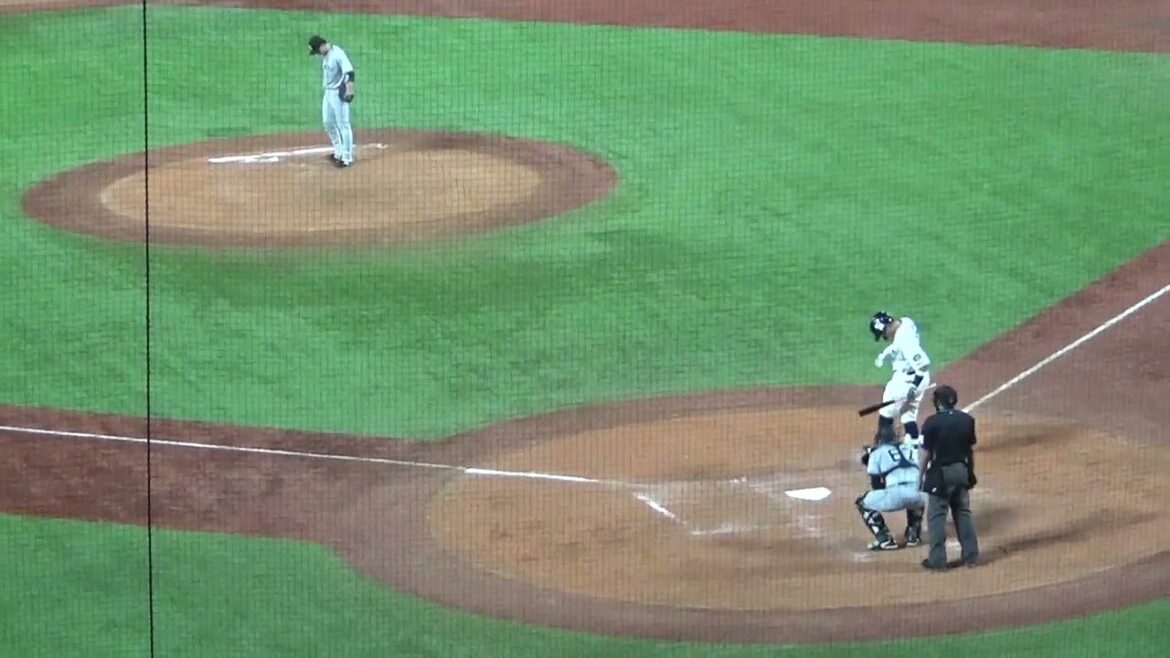 2024年9月29日　ヤクルト対巨人　7/12　5回裏　堀田賢慎が村上宗隆を気迫の投球で空振り三振に斬って取る