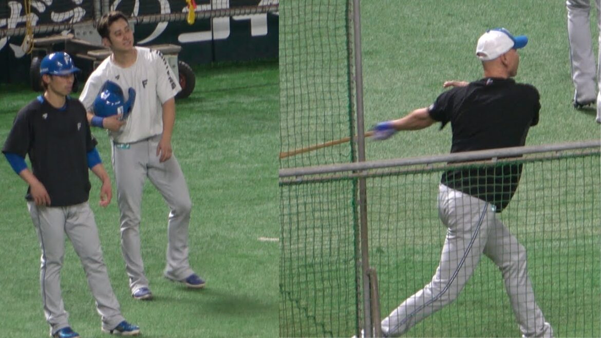 淺間大基(横浜高校)の走塁練習&森本稀哲のノック！北海道日本ハムファイターズ