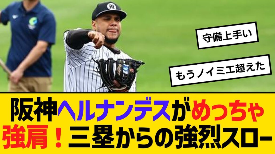 阪神ラモン・ヘルナンデスがめっちゃ強肩だった！三塁からの強烈スローにスタンドどよめく　【ネットの反応】【反応集】