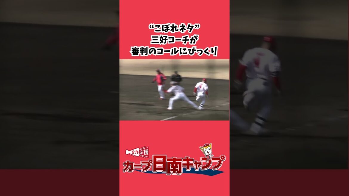 【日南キャンプ】“こぼれネタ” 三好コーチが審判のコールにびっくり😂 #カープ #広島カープ #広島 #三好匠