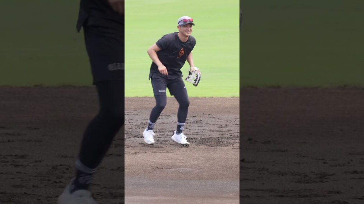 【巨人】吉川尚輝選手の守備練習 2024年 in ジャイアンツ球場　#shorts #baseball #sports #ジャイアンツ #巨人 #プロ野球