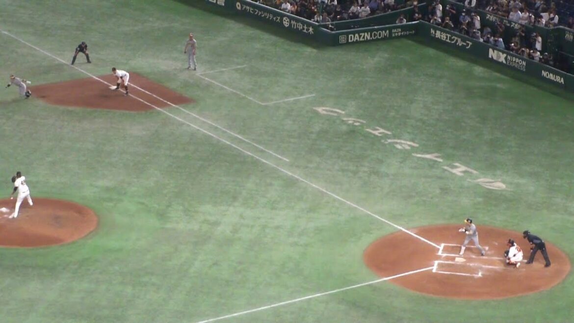 巨人 バルドナード ナイスプレー 1塁牽制で植田海は盗塁失敗　巨人 vs 阪神　2024年5月4日(土)