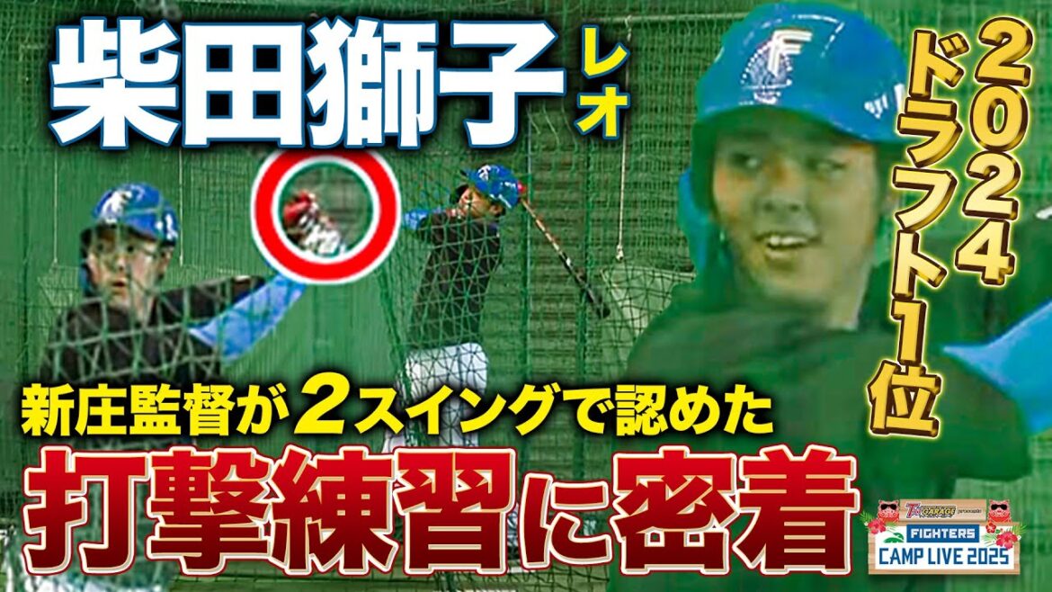 新庄監督が2スイングで合格を出した2024ドラフト1位柴田獅子の打撃練習<2/6ファイターズ春季キャンプ2025> 新庄監督が2スイングで合格を出した2024ドラフト1位柴田獅子の打撃練習<2/6ファイターズ春季キャンプ2025>