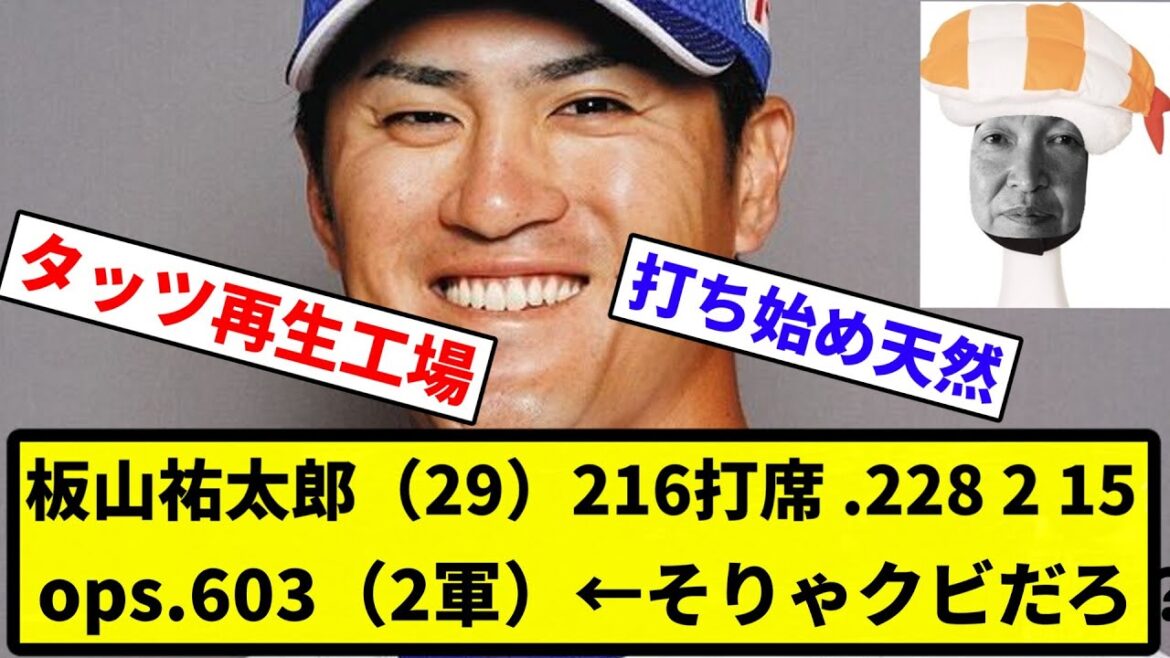 【立浪再生工場】板山祐太郎（29）216打席 .228 2 15 ops.603（2軍）　←そりゃクビだろ？【プロ野球反応集】【1分動画】【プロ野球反応集】【1分動画】