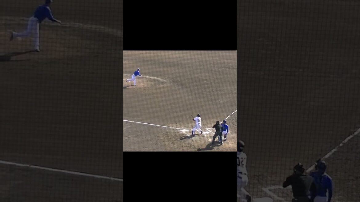 育成の北村流音 森原康平からヒットで嬉しそう（2024年3月13日 教育リーグ 読売ジャイアンツ対 横浜DeNAベイスターズ）