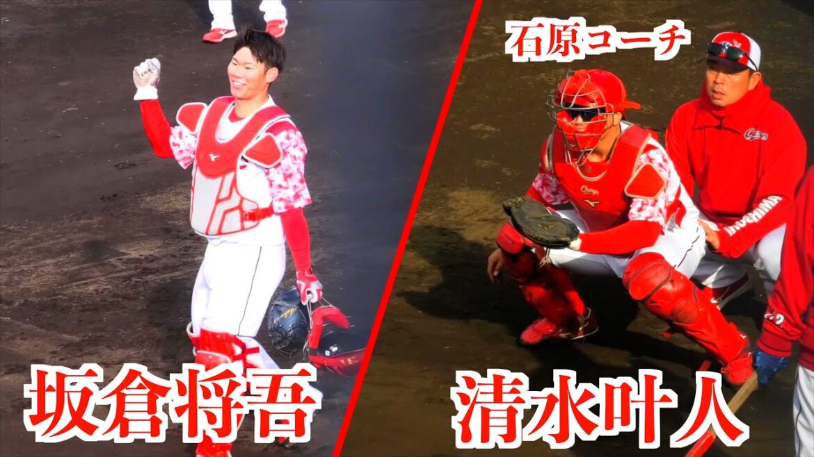 坂倉将吾／清水叶人　早出特守【２０２５広島東洋カープ日南春季キャンプ】