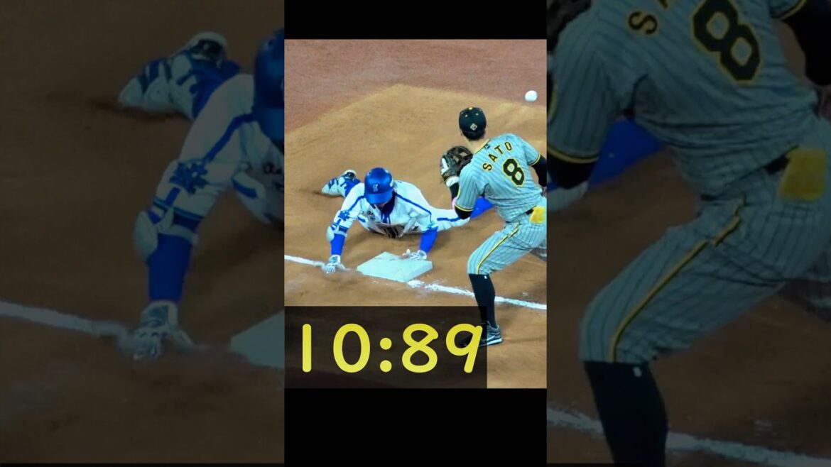 【10秒89】森敬斗スリーベースの三塁到達時間！爆速！タイム計測 2024/05/10 横浜DeNAベイスターズ