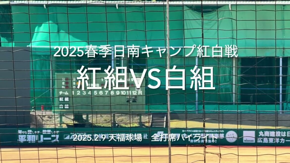沖縄行きをかけた紅白戦初戦、常廣斎藤のローテ候補が先発、期待の大砲候補内田に素晴らしい当たりが！！【2025.2.9春季日南キャンプ】#広島カープ#2025春季日南キャンプ#天福球場#紅白戦#内田湘大