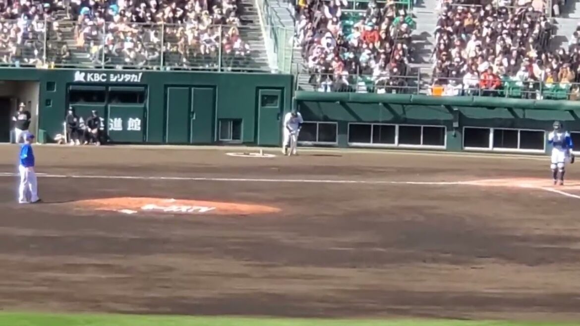 20240302　谷川原健太 第2打席の登場曲【｢Friends｣／BTS】　5回ｳﾗ　福岡ｿﾌﾄﾊﾞﾝｸﾎｰｸｽ@北九州市民球場･外野ﾚﾌﾄ ｵｰﾌﾟﾝ戦