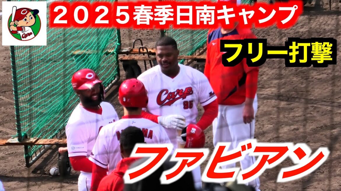 【赤サンタナ】ファビアン（広島東洋カープ）打撃練習！②【２０２５春季日南】