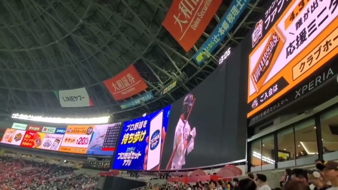 20240323　周東佑京 第1打席の登場曲【｢Chain Hang Low｣／Crizzly】　1回ｳﾗ　福岡ｿﾌﾄﾊﾞﾝｸﾎｰｸｽ@みずほPayPayﾄﾞｰﾑ福岡･ﾗｲﾄ外野 ｵｰﾌﾟﾝ戦