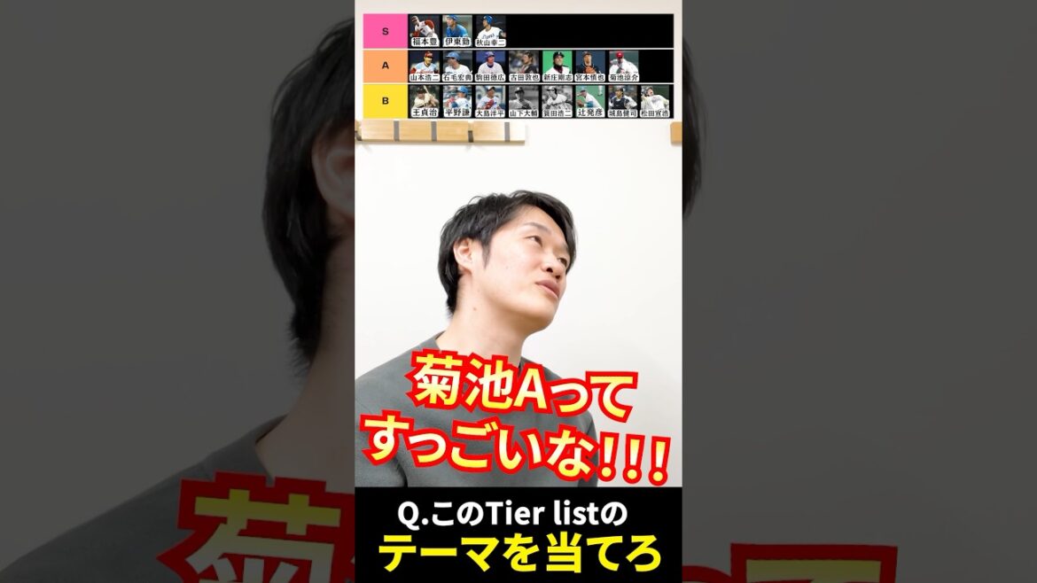 プロ野球tier #tierlist #プロ野球 #福本豊 #秋山幸二 #新庄剛志 #菊池涼介 #大島洋平