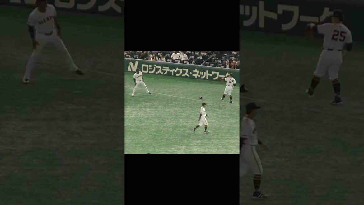 吉川尚輝と岡本和真のキャッチボール（2024年6月6日 読売ジャイアンツ対 千葉ロッテマリーンズ）