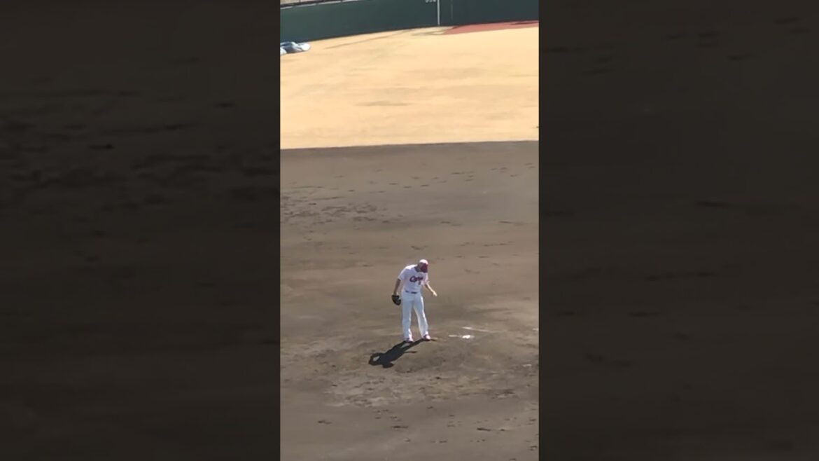 広島カープ #森翔平投手、紅白戦での #投球練習