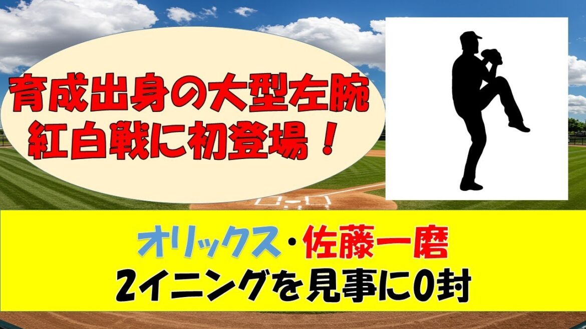 【オリックスキャンプ】育成出身大型左腕・佐藤一磨が紅白戦に登板！