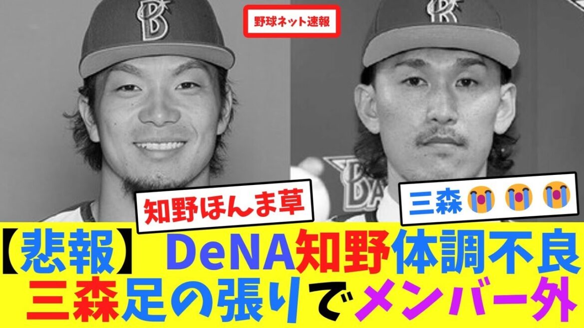 【悲報】DeNA知野直人体調不良、三森大貴足の張りでメンバー外【ネット反応集】