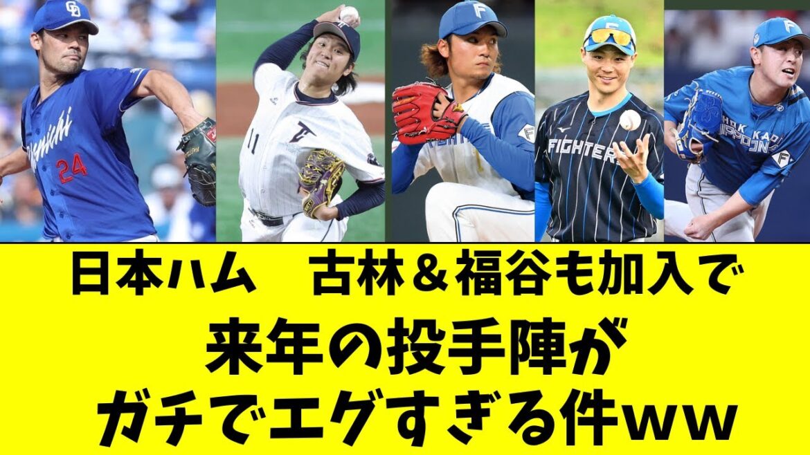【日ハム】福谷＆古林加入でピッチャー陣がガチでエグイ件！