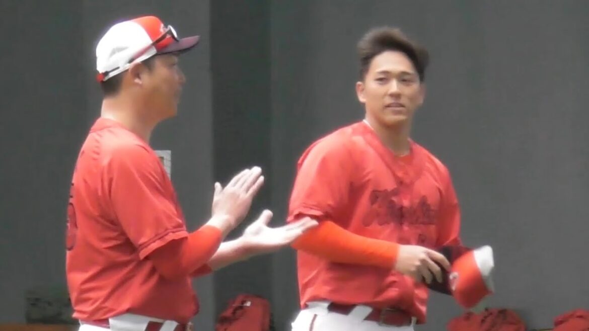 新井監督沖縄キャンプご挨拶！恒例の無茶ぶりで沖縄出身の仲田選手もご挨拶で笑いを誘う！コザしんきんスタジアム 2025年2月13日