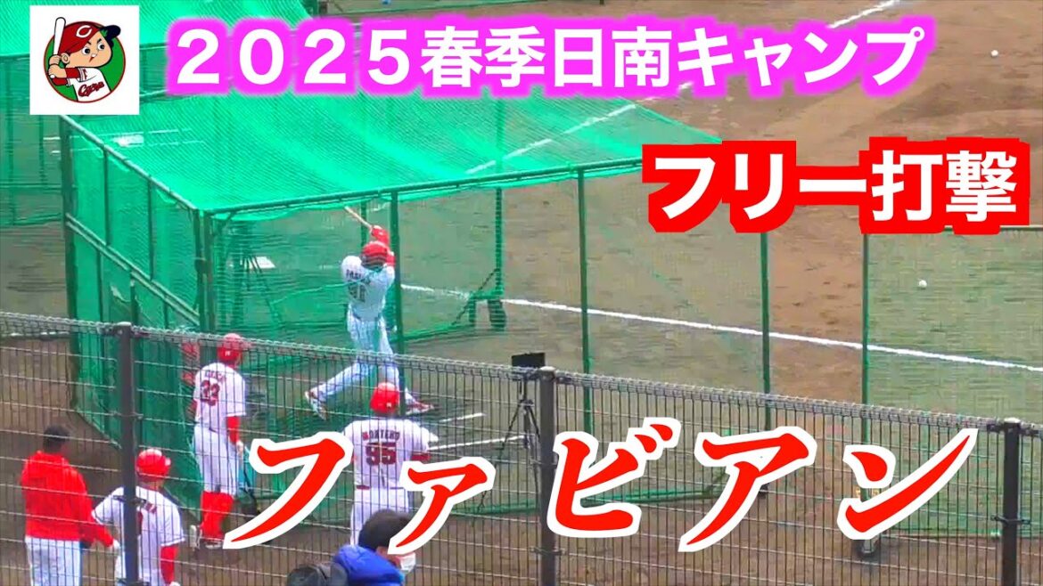 【赤サンタナ】ファビアン（広島東洋カープ）打撃練習！③【２０２５春季日南】