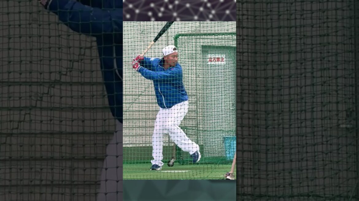 【中田翔】スイングのスロー映像 【5時スタ】 #中日ドラゴンズ #沖縄キャンプ #中田翔 #shorts