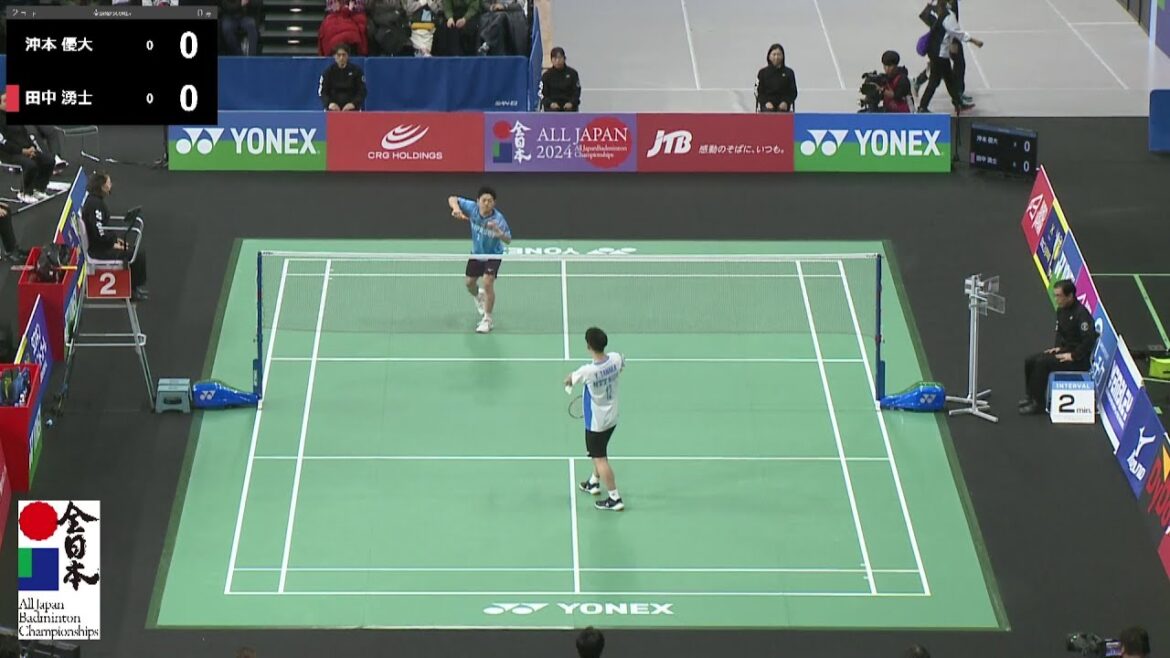 【総合2024】男子シングルス準々決勝｜沖本優大（BIPROGY）vs 田中湧士（NTT東日本）