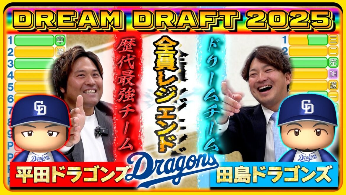 【ドリームドラフト2025・後編】投手はレジェンドが勢揃い！！ 『中日ドラゴンズの選手で作るドリームチーム！』野手7巡目～投手4巡目 #中日ドラゴンズ #平田良介 #田島慎二