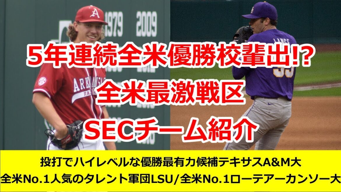 【米大学野球】25年SECチーム紹介【テキサスA&M大/LSU/テネシー大/アーカンソー大】