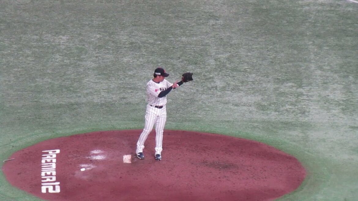 日本 藤平尚真の投球フォーム（2024年11月21日 プレミア12日本 対 アメリカ ）