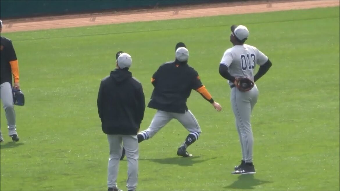 笹原操希、舟越秀虎、J.ティマ選手、フライキャッチ練習【巨人軍2025年春季キャンプ】