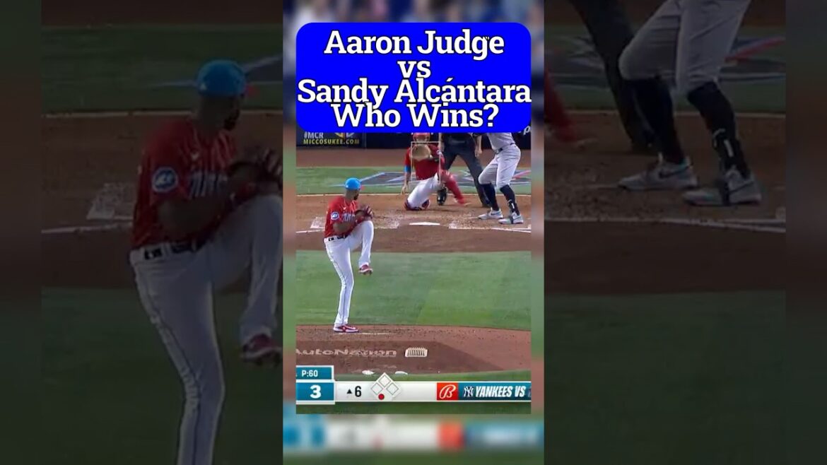 Aaron Judge vs Sandy Alcántara. Who Wins? #mlb #baseball #aaronjudge #yankees #alcantara