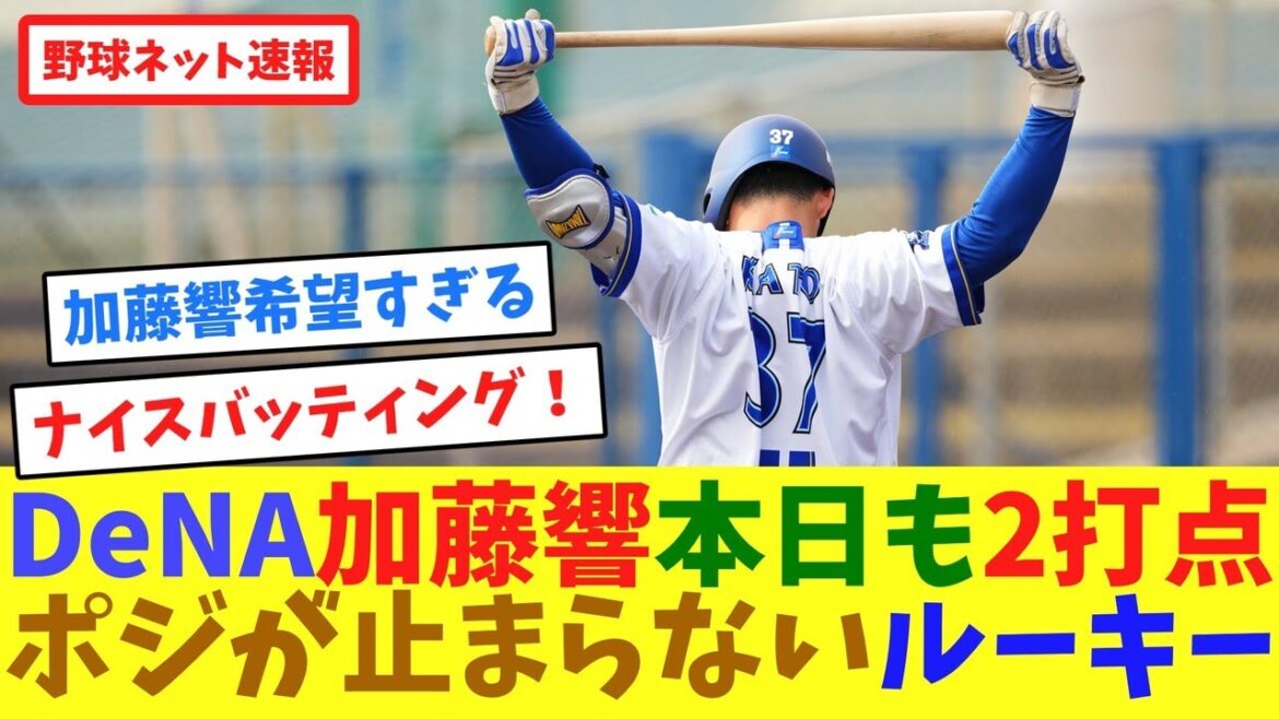 DeNA加藤響、本日も2打点!ポジが止まらないルーキー【ネット反応集】 DeNA加藤響、本日も2打点!ポジが止まらないルーキー【ネット反応集】