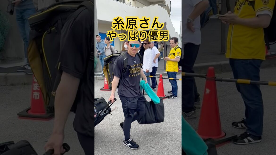 【阪神タイガース】糸原選手、子どもにはやっぱり優しい… #糸原 #阪神 #キャンプ #shorts
