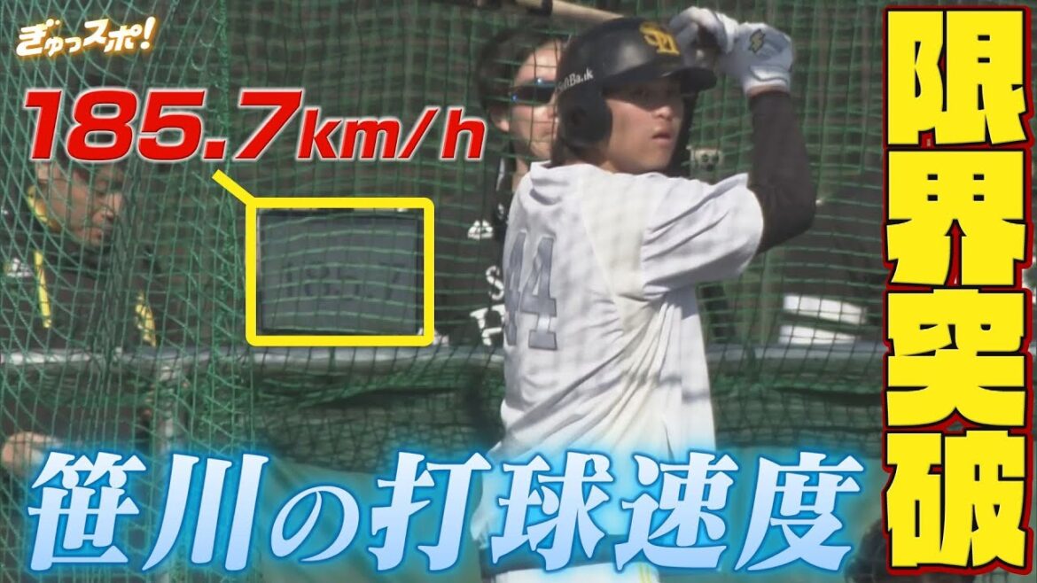 打球速度 驚異の185.7キロ！！ギータ2世・笹川吉康が限界突破！【ぎゅっスポ！ホークスこぼれ話】
