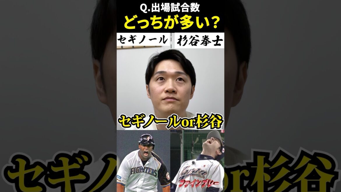 出場試合数どっちが多い？ #二択ゲーム #プロ野球 #杉谷拳士 #石川雅規