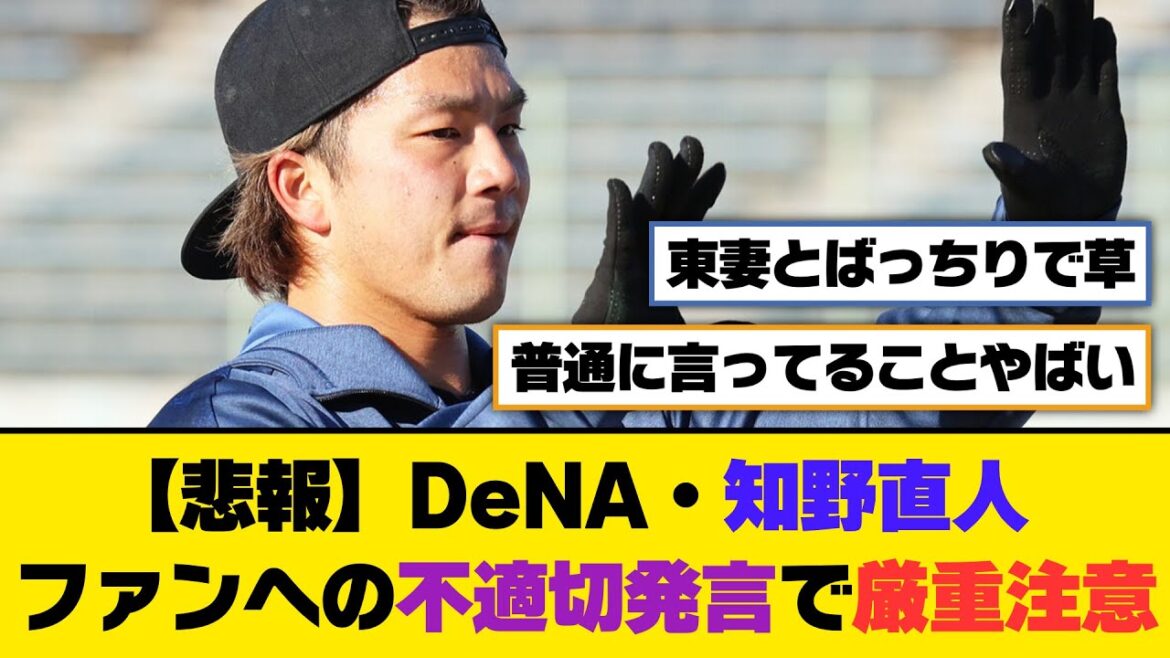【悲報】DeNA・知野直人、ファンへの不適切発言で厳重注意【5ch/2ch】【なんj/なんg】【反応集】