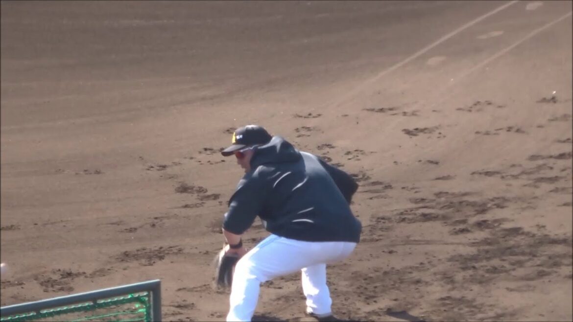 中村晃・山川穂高、守備練習（2025.02.18）　～ソフトバンクホークス春季キャンプ2025～