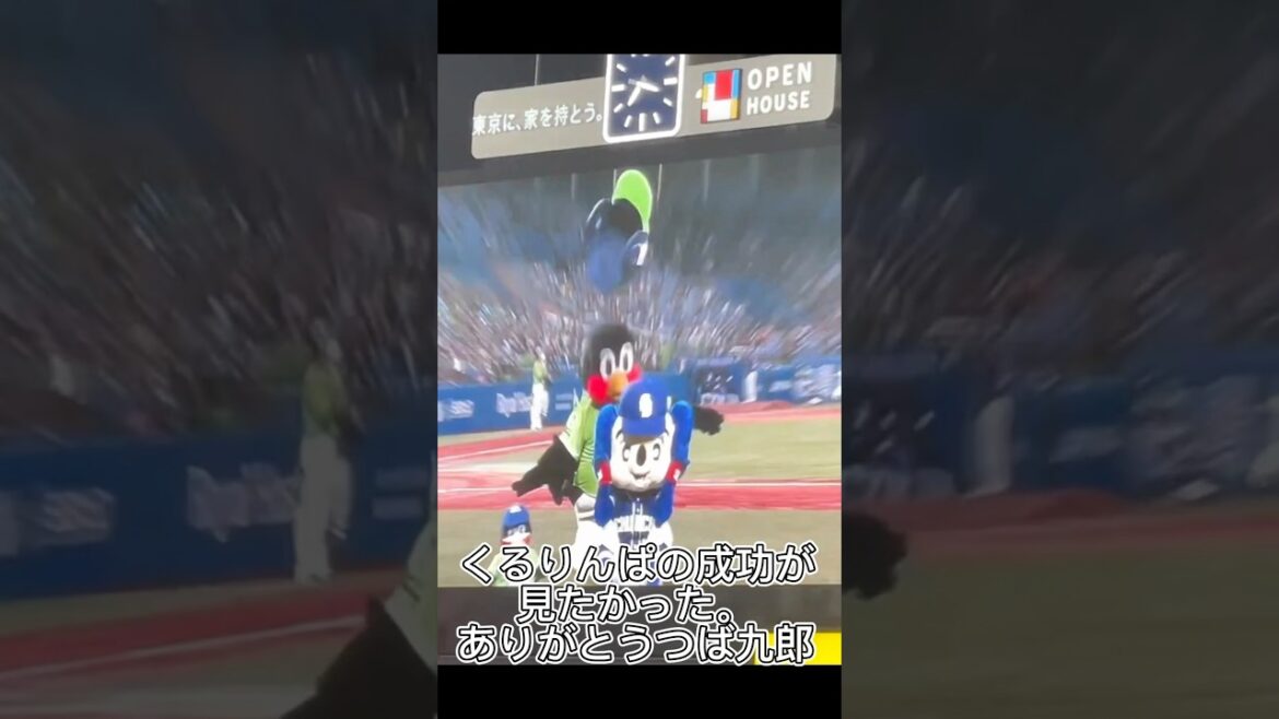 【ありがとうつば九郎】くるりんぱの成功が見たかったです。 #つば九郎 #東京ヤクルトスワローズ #swallows #スワローズ #ドアラ #ヤクルト #ドラゴンズ #くるりんぱ #マスコット