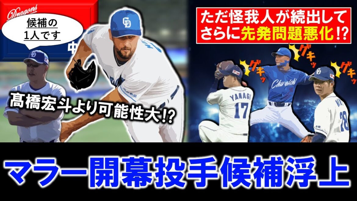 【実現なら○○以来！？】中日新外国人『カイル・マラー』が開幕投手候補に浮上！敵地ハマスタということもありエース『髙橋宏斗』よりも可能性大！？しかし一方で投手陣に怪我人が続出で先発がさらに不安に！？