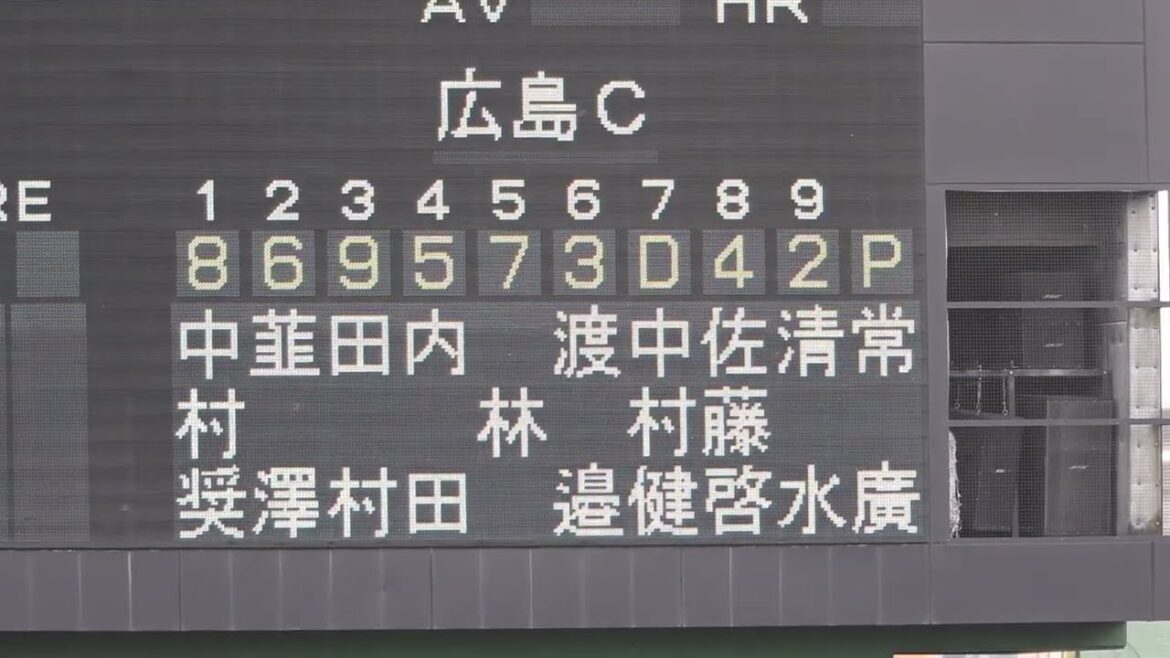 広島カープ対起亜タイガース練習試合　スタメン発表