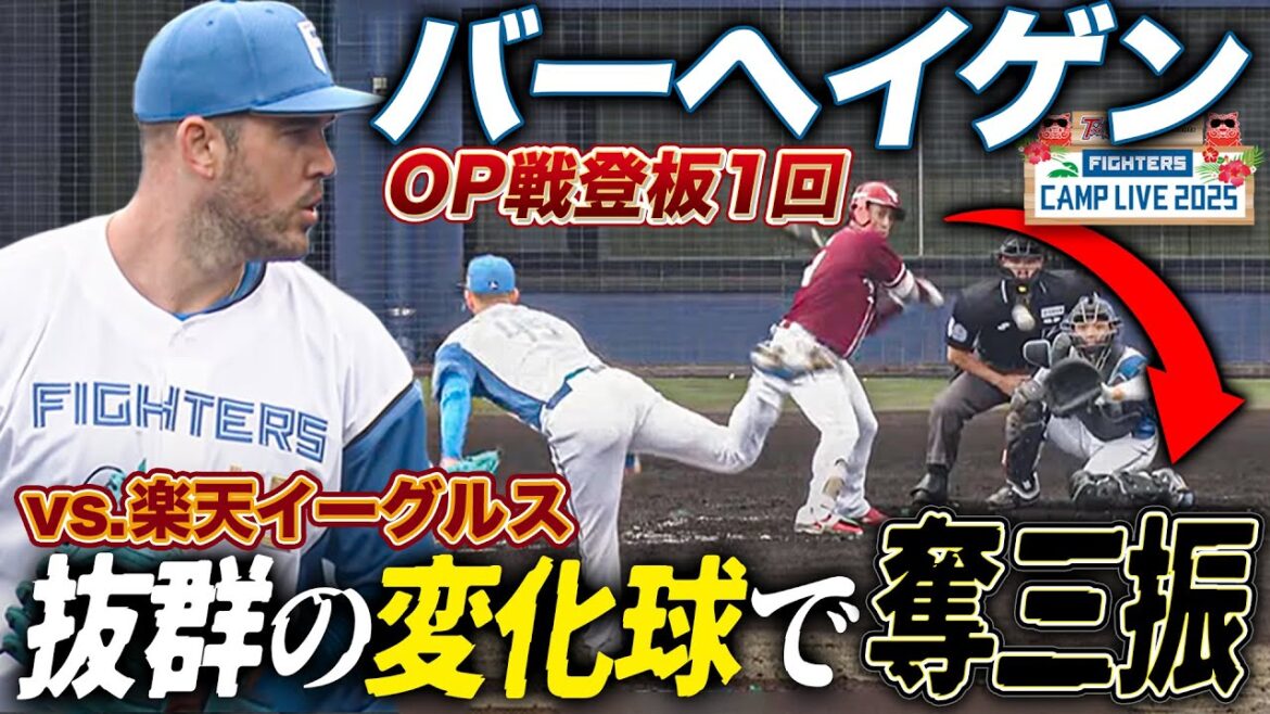 【全投球】バーヘイゲンvsイーグルス1回登板 抜群の変化球で奪三振＆安定の完全投球＜2/23オープン戦 北海道日本ハムファイターズ vs 東北楽天ゴールデンイーグルス＞